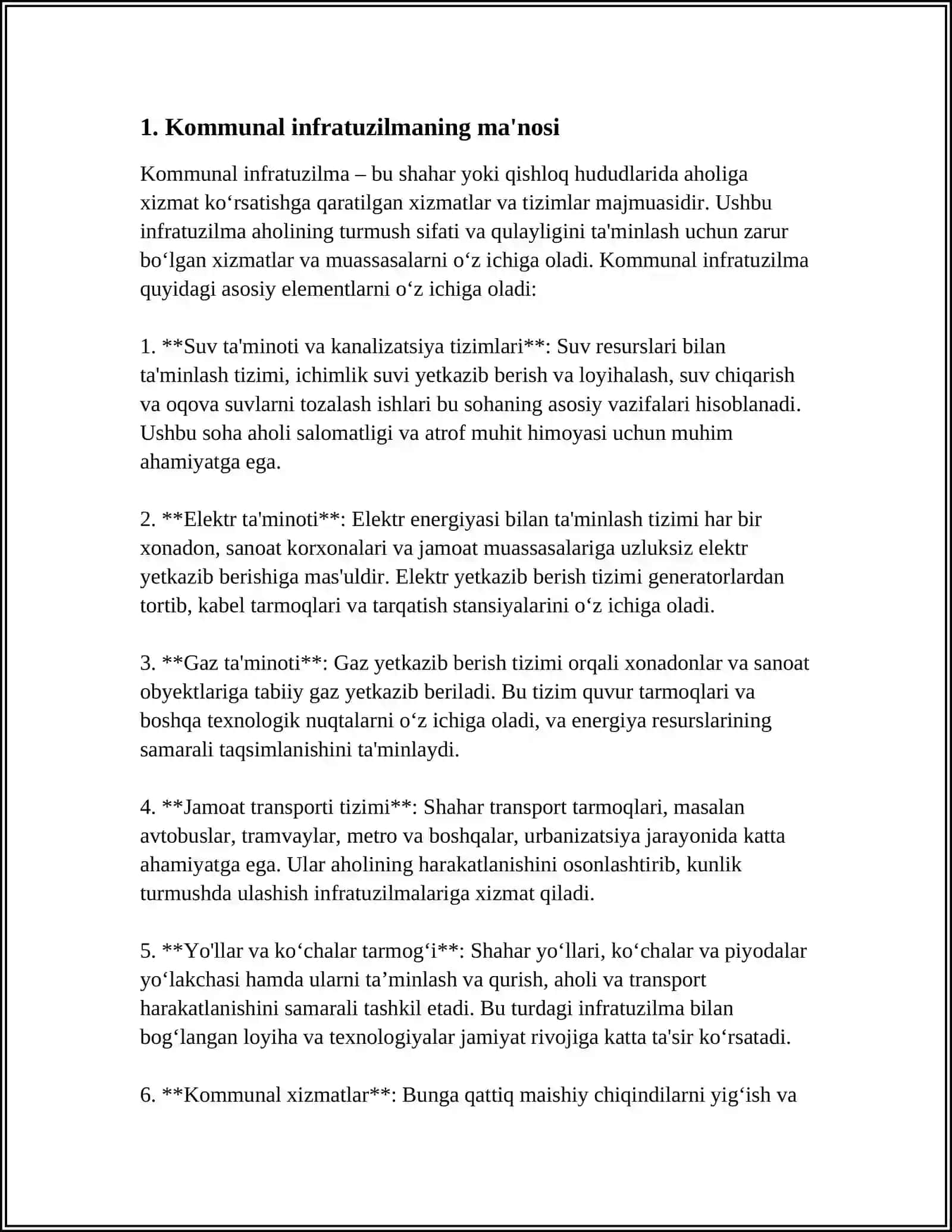 KOMMUNAL INFRATUZILMA TUSHUNCHASI VA AHAMIYATI 3