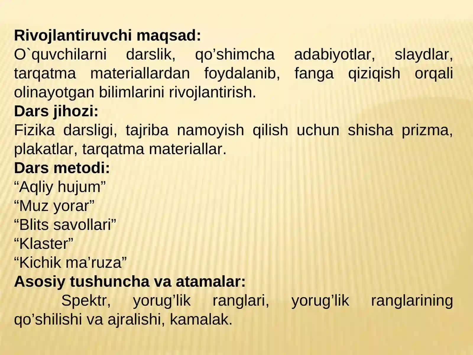 Shisha primada yorug’likning tarkibiy qismlarga ajralishi kamalak 3
