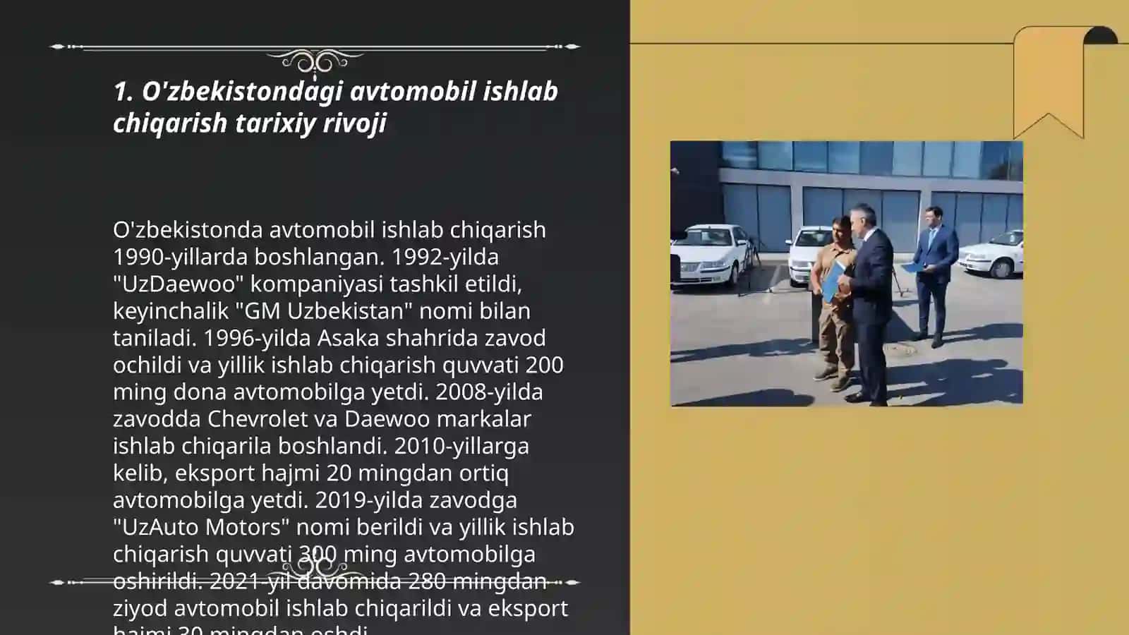 O'zbekistonda avtomobil sanotining rivojlanishi 3
