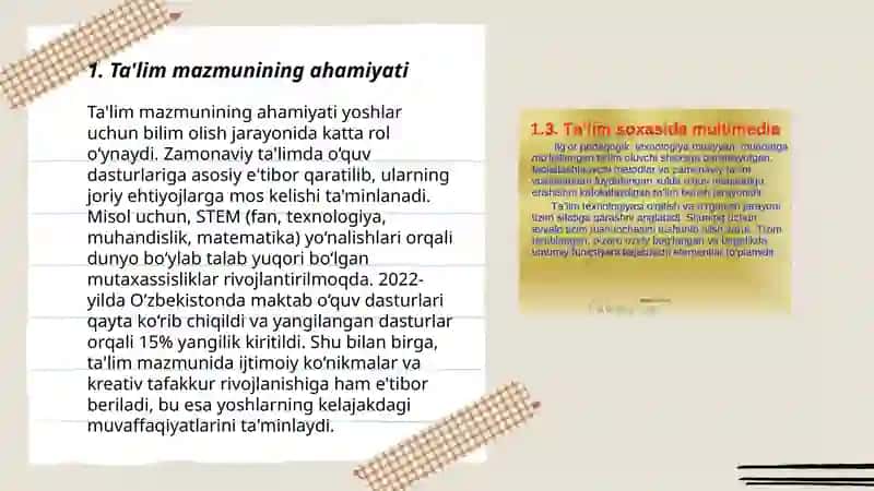 Ta'lim mazmuni talim metodlari va vositalari 3