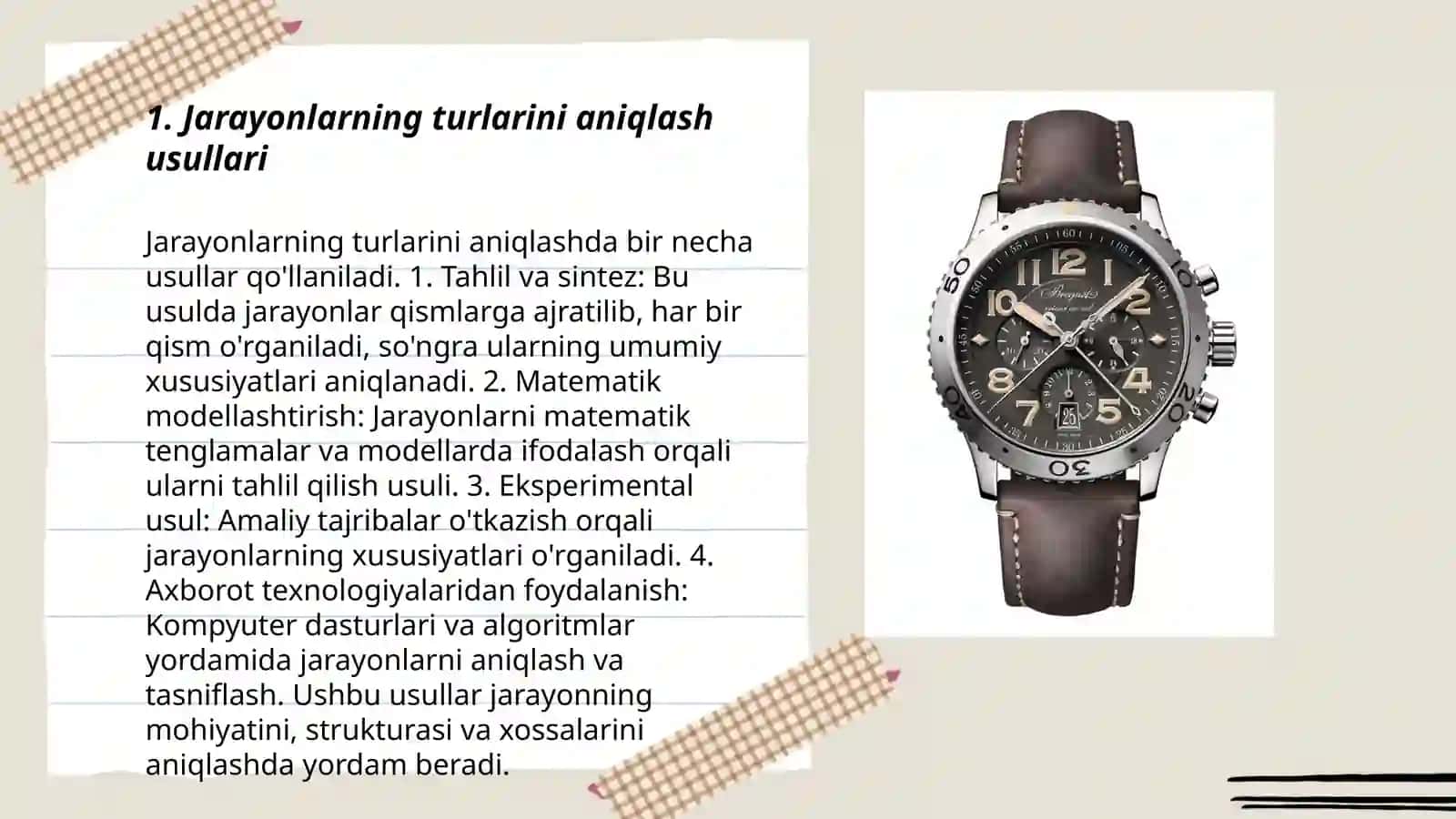Jarayonlarning turlarini model orqali aniqlash 3