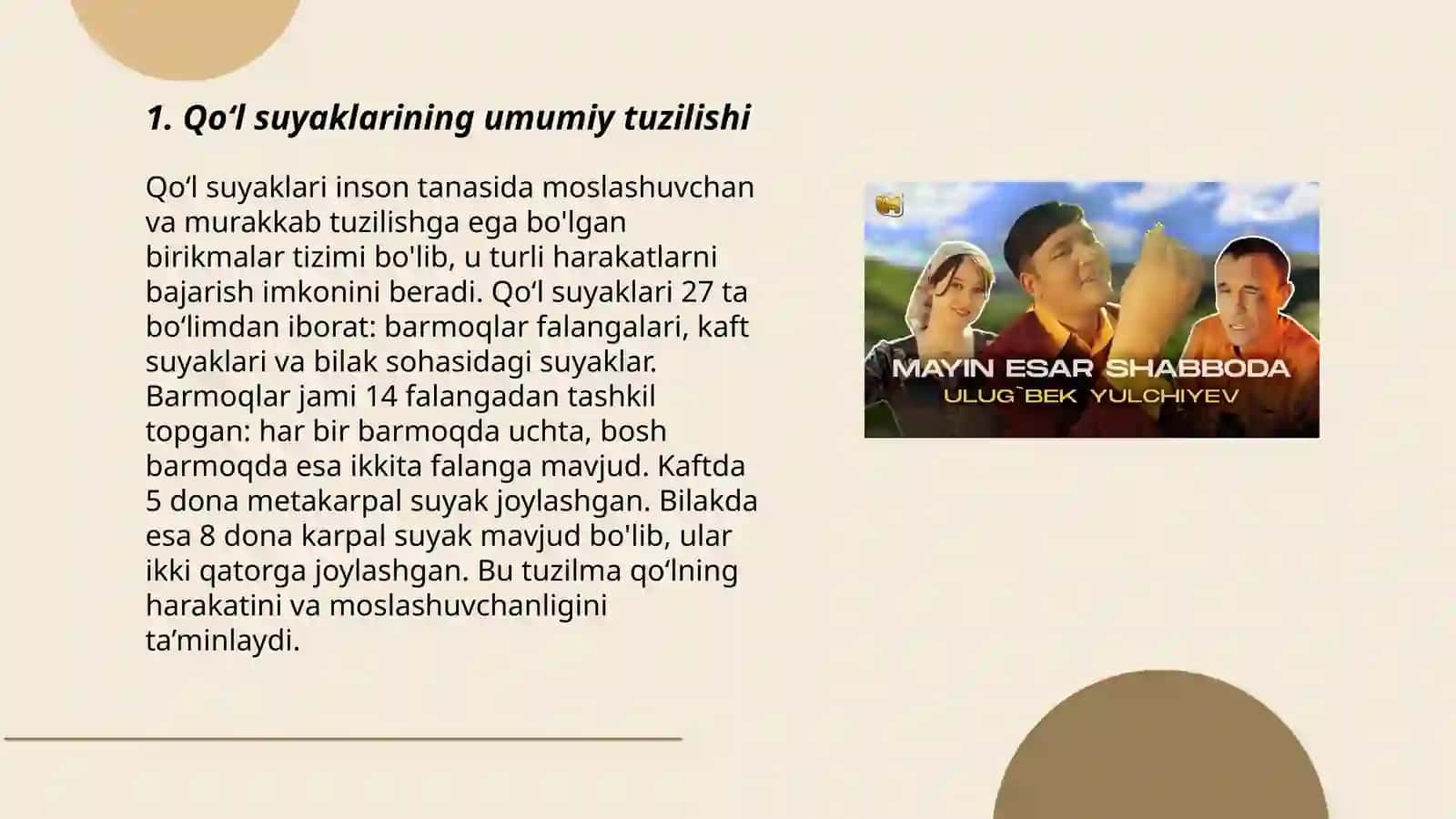 Qoʻl suyaklarining umumiy tuzilishi 3