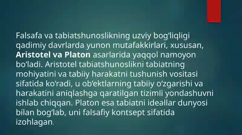 Tabiatshunoslikning falsafiy kontseptsiyalari 3