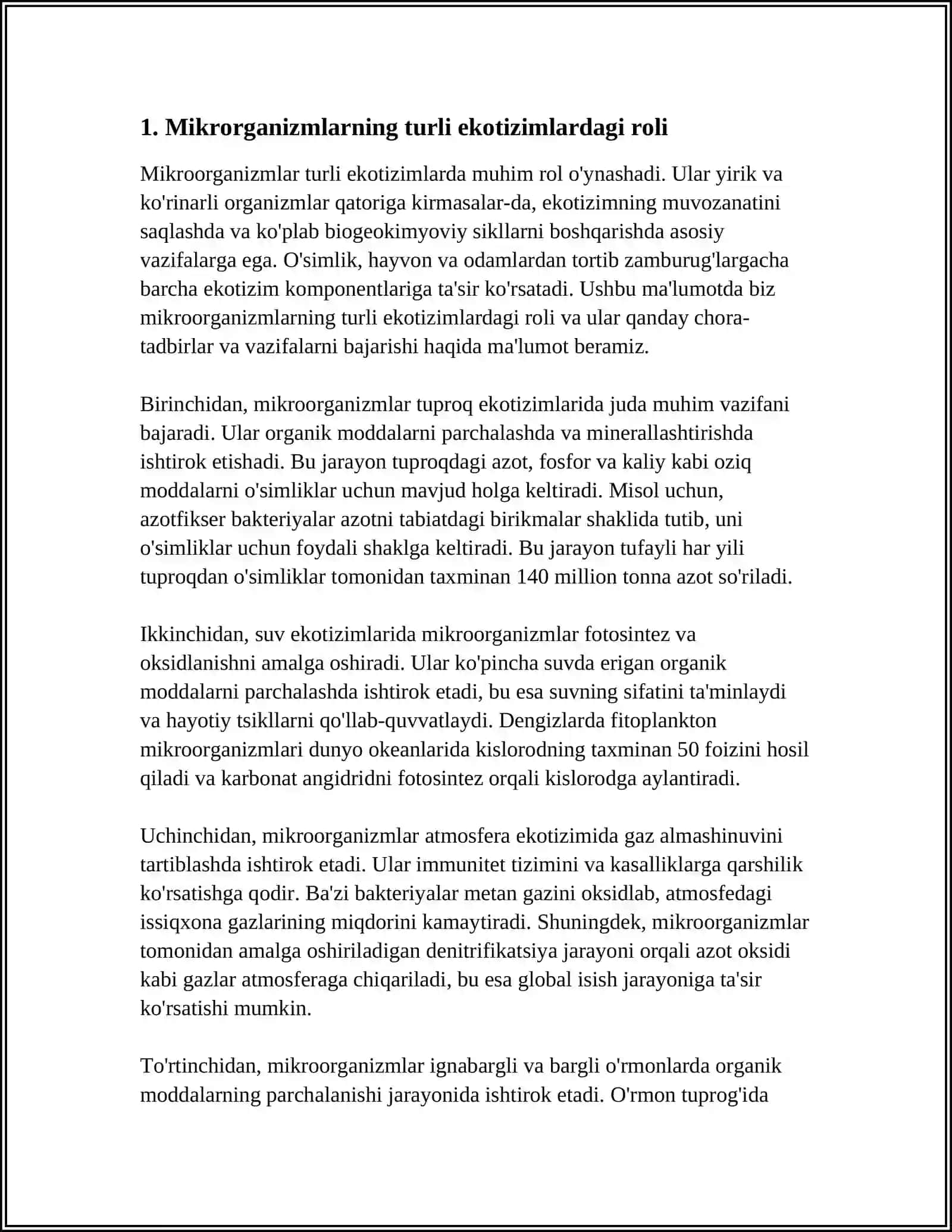 MIKROORGANIZMLARNING EKOLOGIYASI TASHQI MUHIT MIKROFLORASI 3