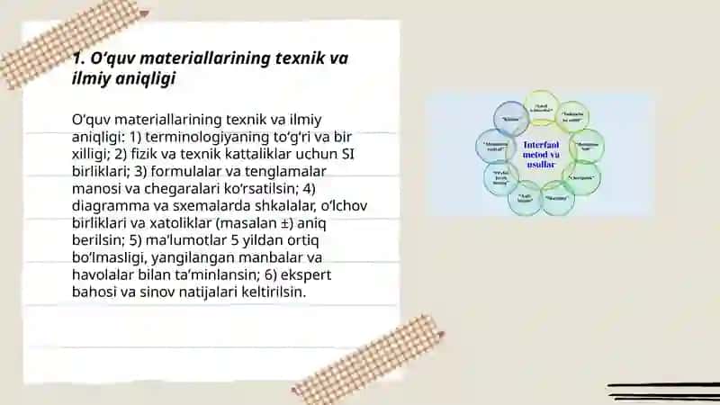 Oʻquv materiallarining texnik va ilmiy aniqligi 3