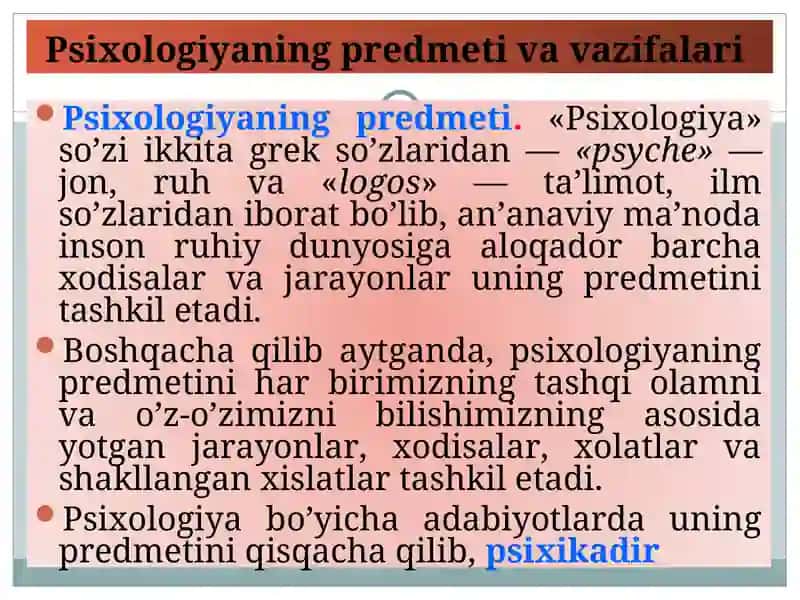 UMUMIY PSIXOLOGIYAGAFANINING PREDMETI 3