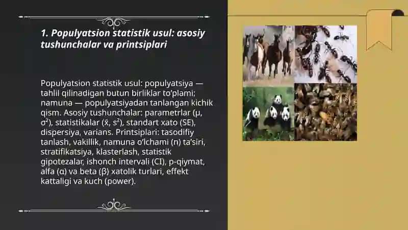 Populyatsion statistik usul va sitogenetik usul 3