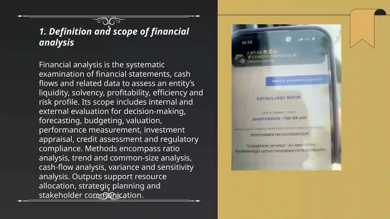 The essence, subject matter and objectives of financial analysis 3