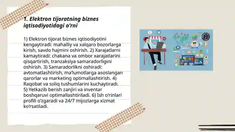 Biznesda elektron tijoratning oʻrni 3