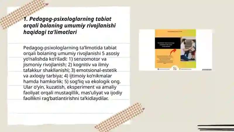Pedagog Psixologlarning Bola Tarbiyasida Tabiatning Ahamiyati Haqidagi Talimotlar 3