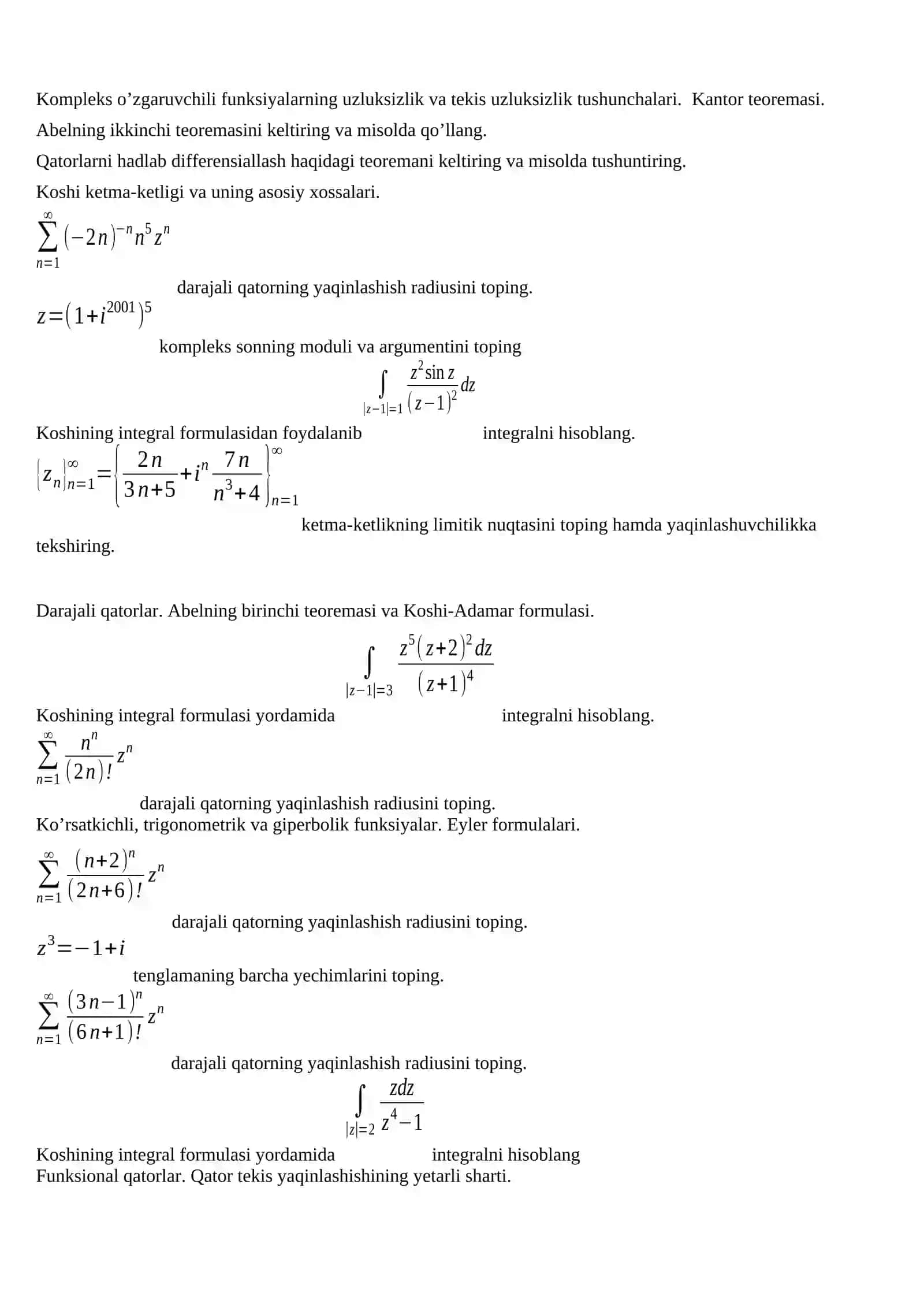 Bir qiymatli analitik funksiya tushunchasi, monogenlik 3