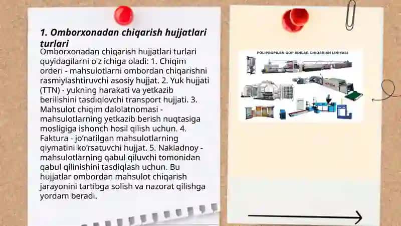 Omborxonadan mahsulotlarni chiqarish hujjatlari 3