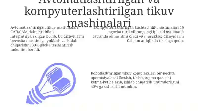 Avtomatlashtirilgan va kompyuterlashtirilgan tikuv mashinalari 3