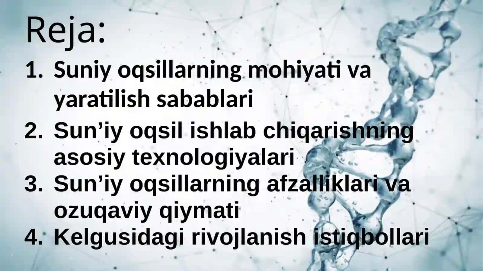 Suniy oqsil ozuqa moddalarning ishlab chiqarilishi va kelgusidagi imkoniyatlar 3