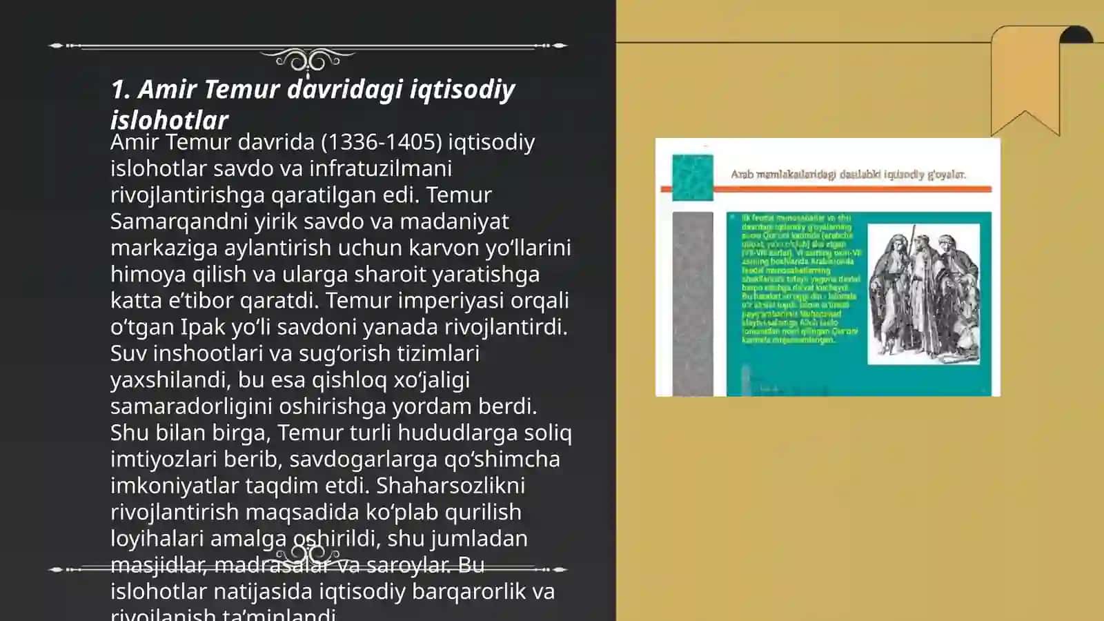 Temuriylar davridagi iqtisodiy g'oyalar va iqtisodiy siyosat 3