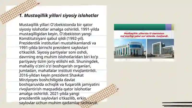 Oʻzbekistonning oʻziga xos istiqlol va taraqqiyot yoʻli 3