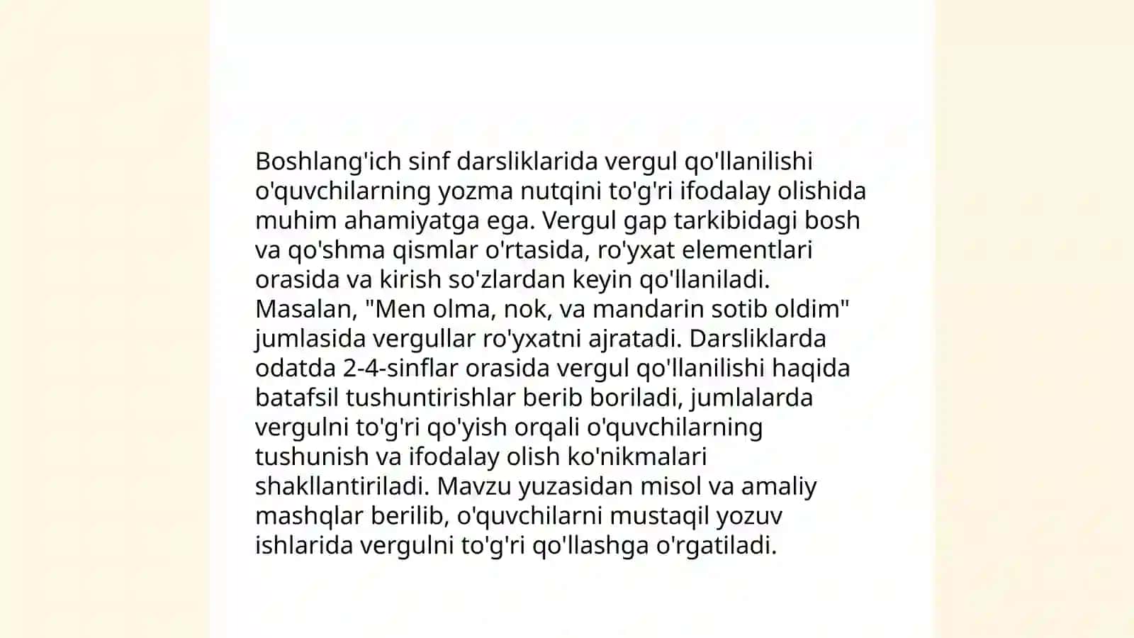 Boshlang'ich sinf darsliklarida vergul qo'llanilishi 3