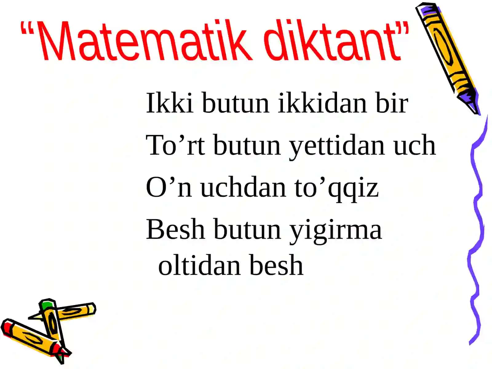 Matematika fanidan bir soatlik dars ishlanmasi 3