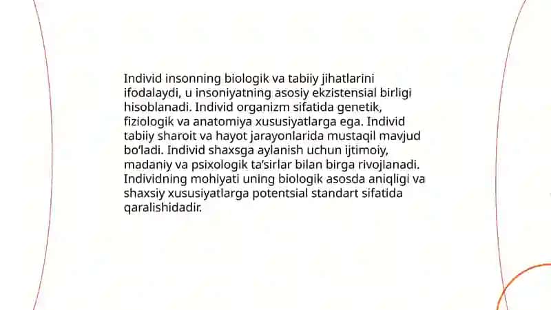 Individ, shaxs, individuallik tushunchalari 3