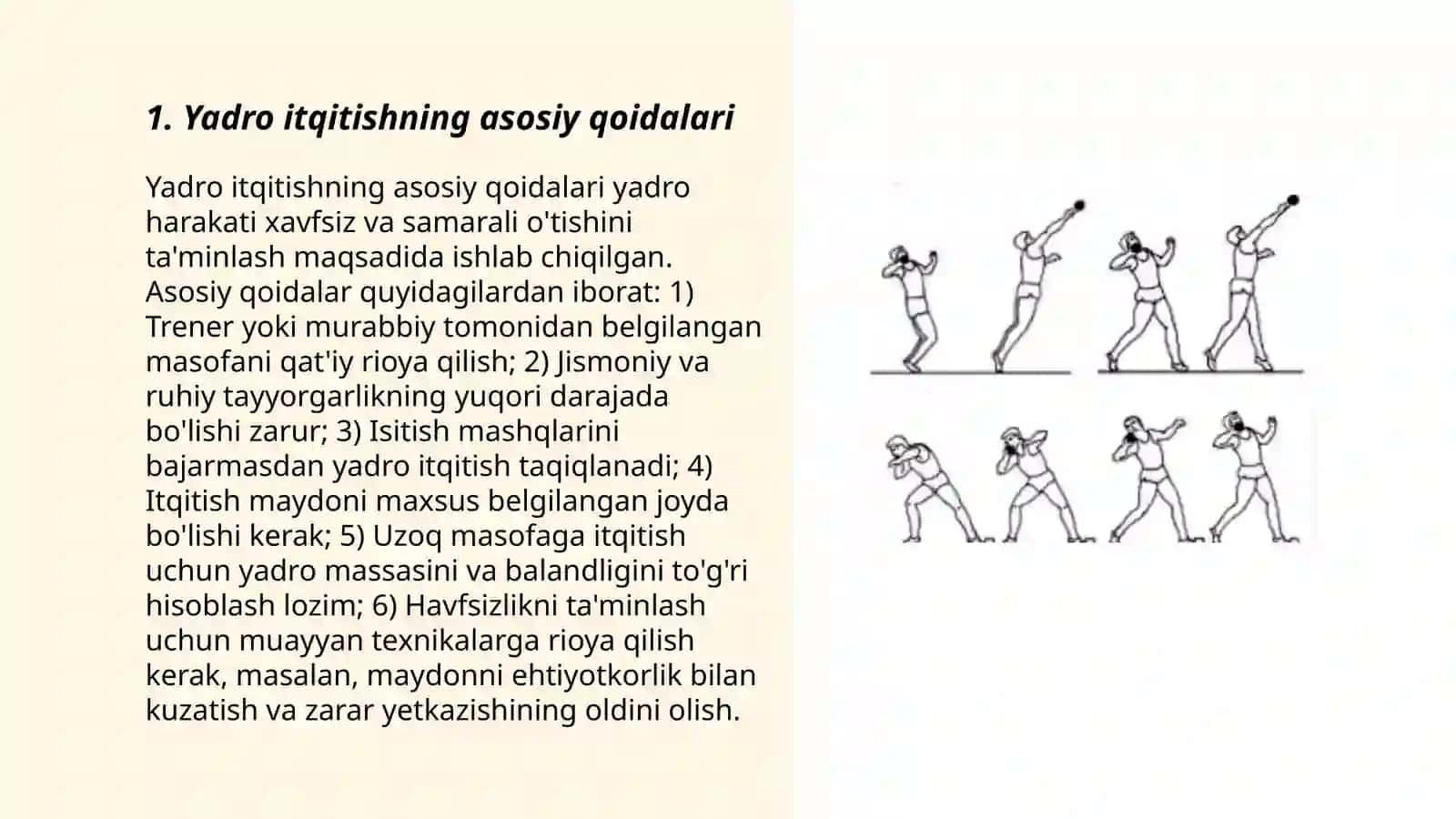 Yadro itqitish va bosqon uloqtirish texnikasi 3