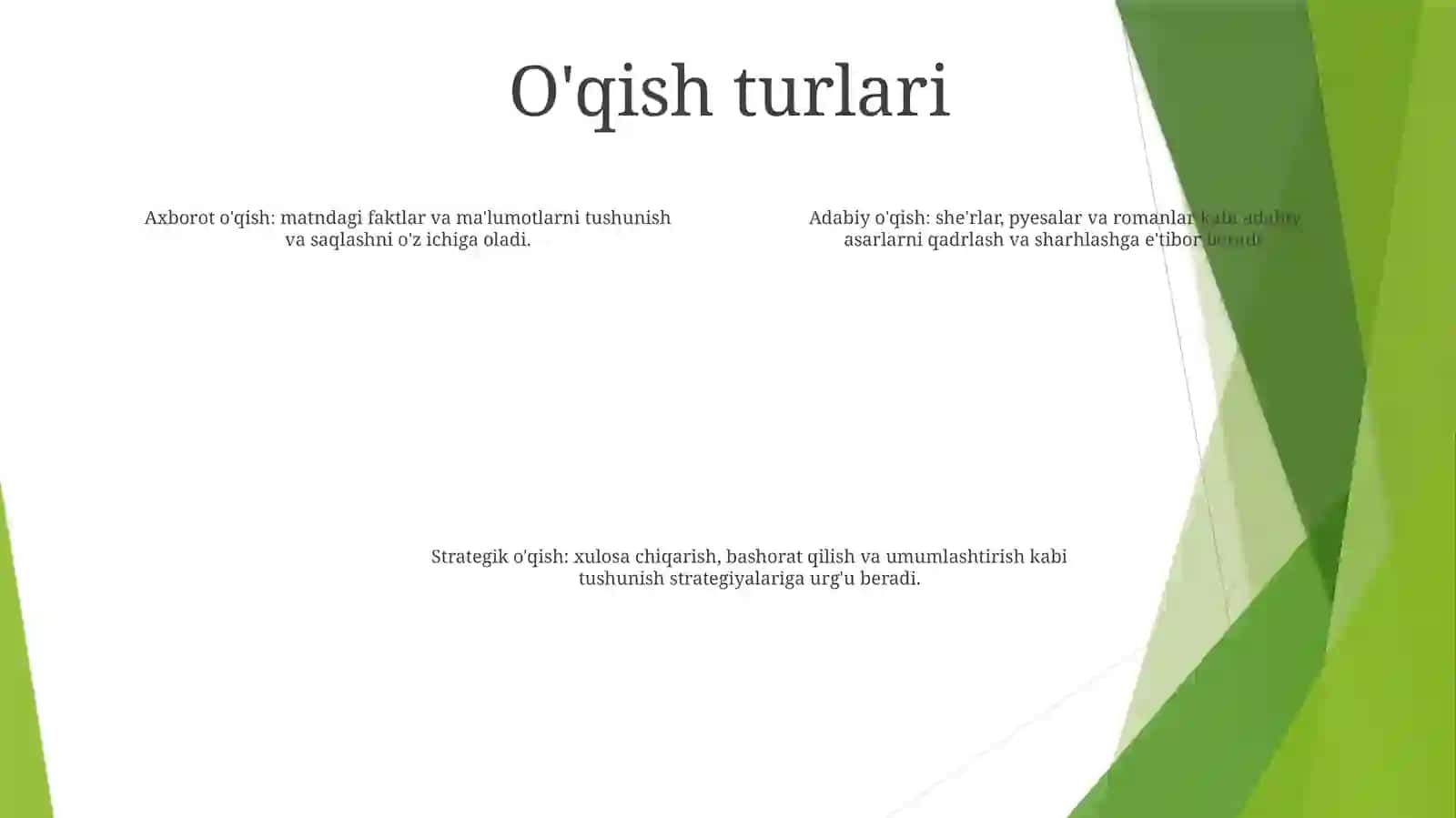Òqish Fani Turlari 3