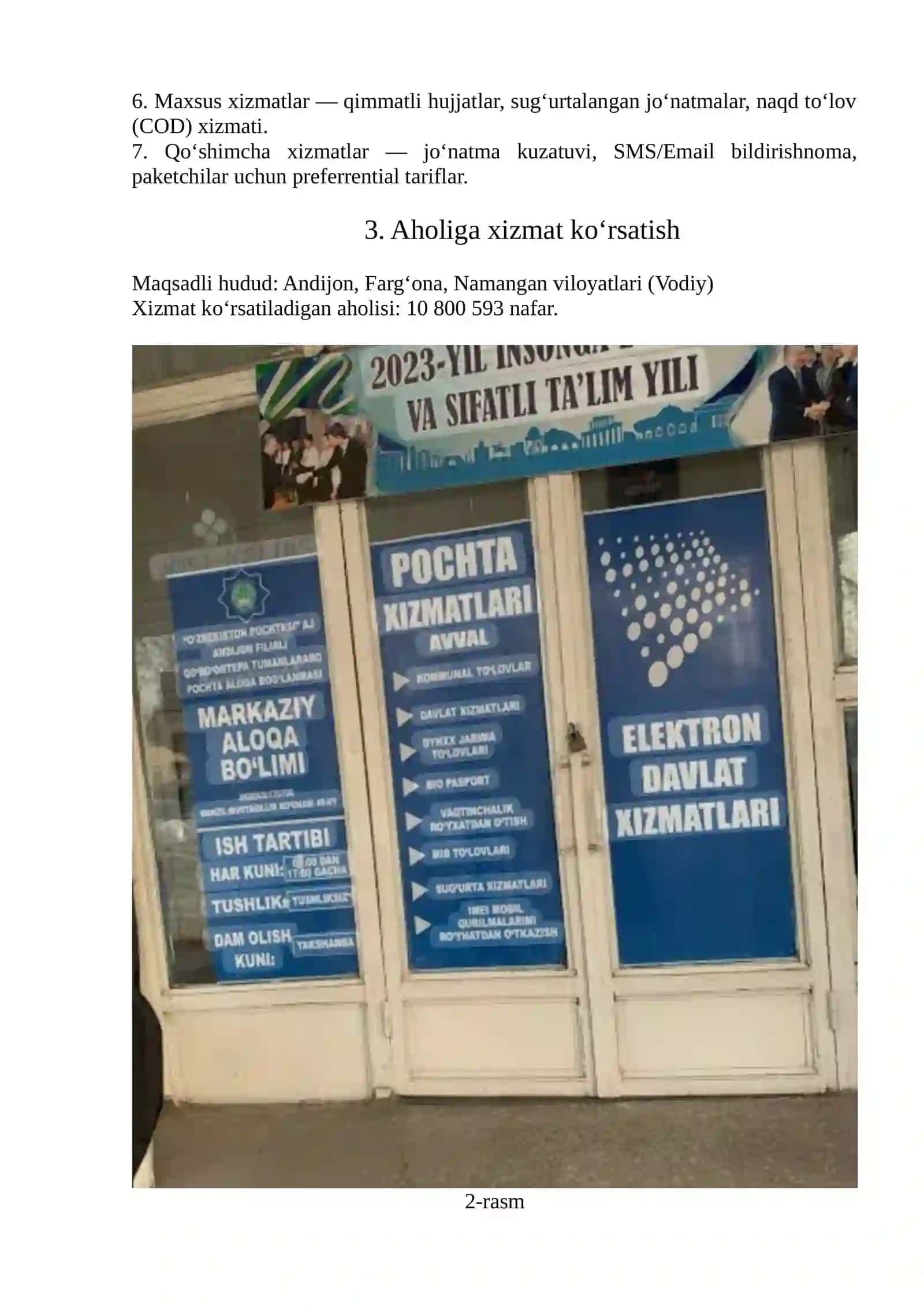 TezVo pochta xizmatini tashkil etish (Vodiy hududi uchun) 3