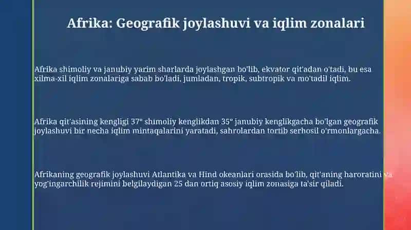 Afrika materigi geografik o’rni va o’rganilishi 3