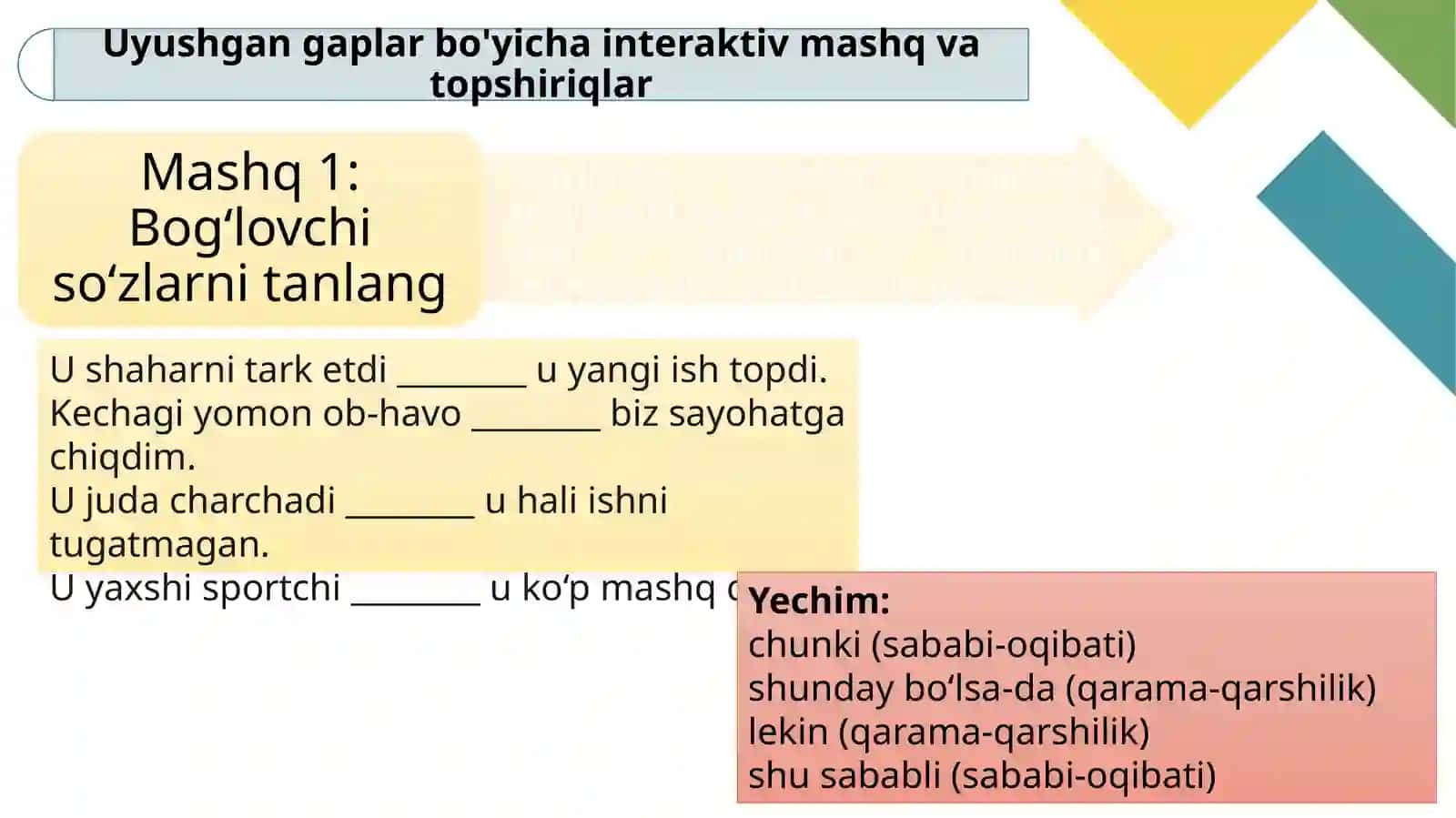 Qo‘shma gaplarning nutqiy xususiyatlari 3