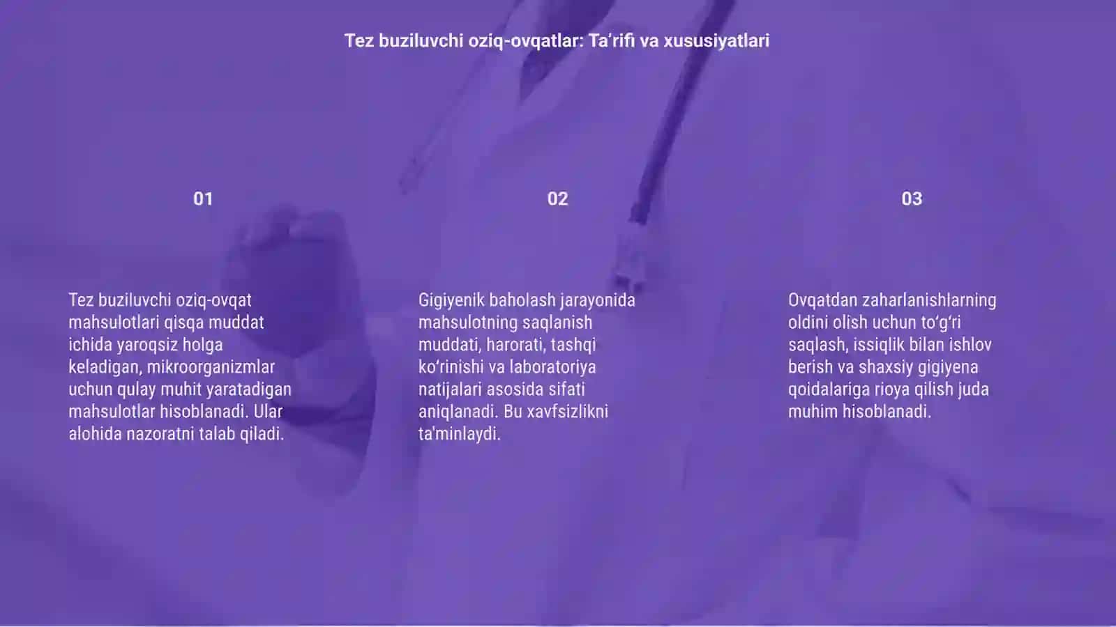 Tez buziluvchi ovqat mahsulotlarining sifatliligini gigiyenik baholash 3