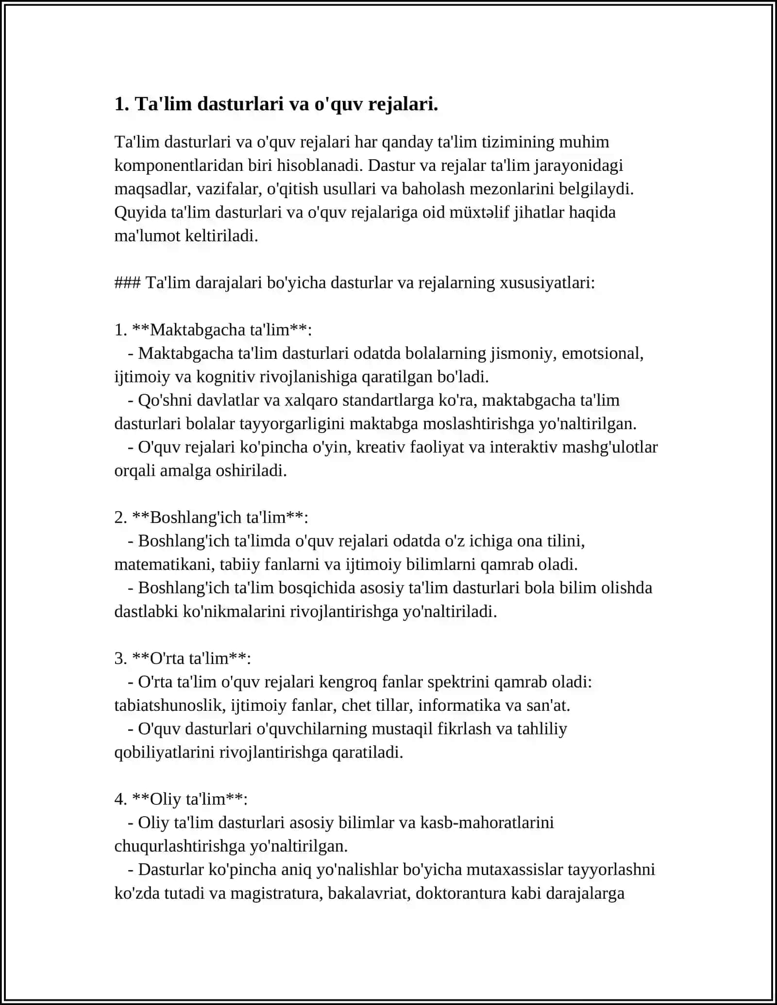MAKTABGACHA TA'LIM TIZIMIDA KADRLARNI TAYYORLASH VA SOHAGA QABUL QILISHGA QO'YILADIGAN TALABLAR 3