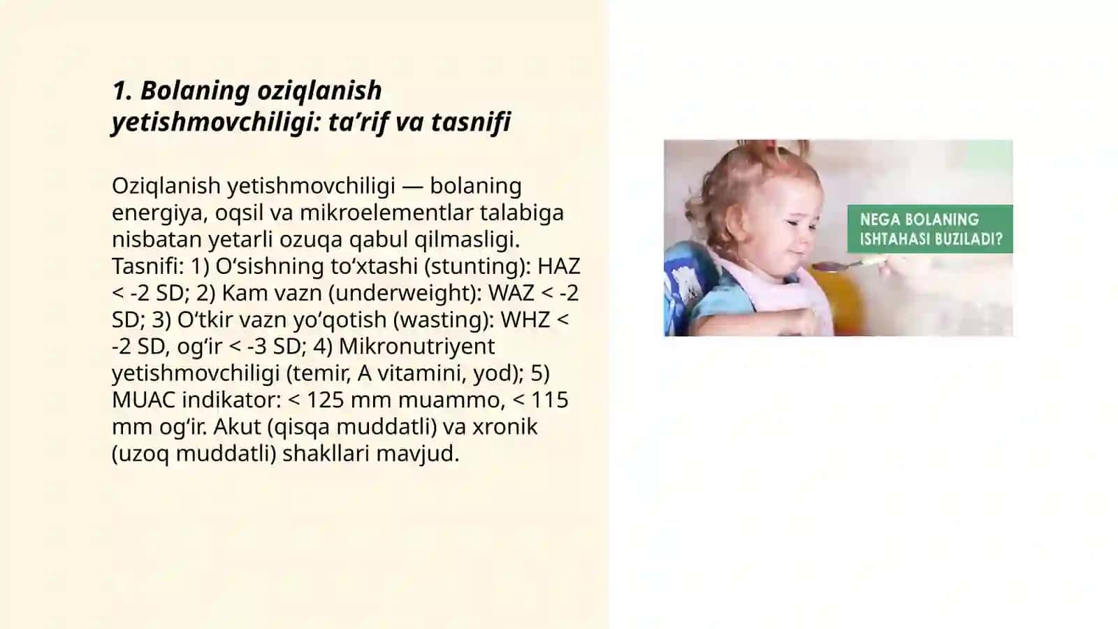Bolaning ovqatlanishining yetishmasli belgilari 3
