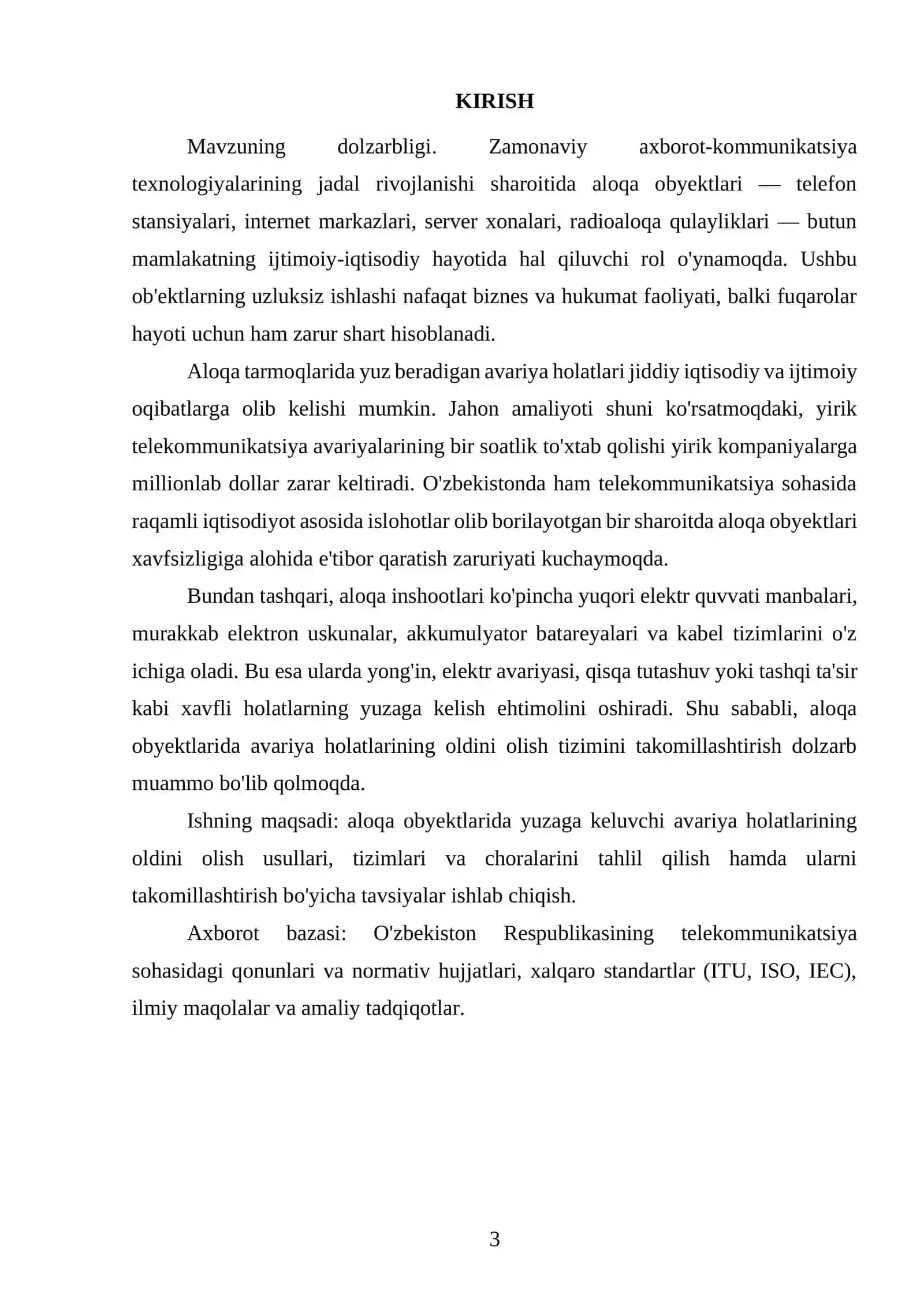 HAYOT FAOLYATI XAVFSIZLIGI FANIDAN 2-MUSTAQIL ISH 3