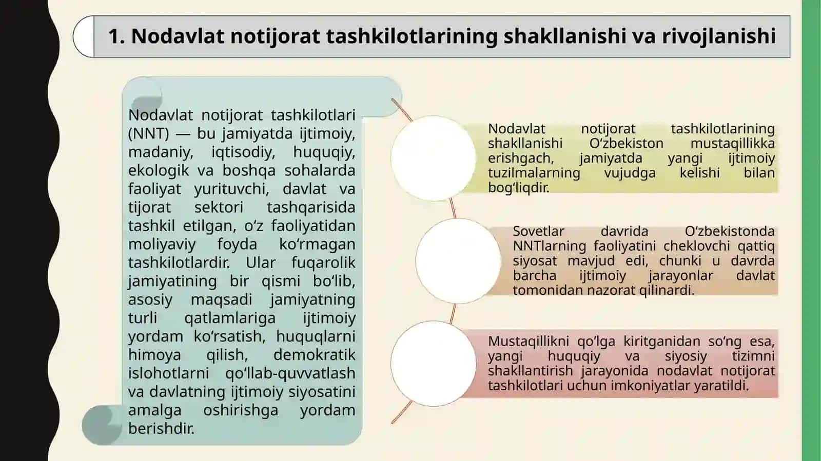 MUSTAQILLIK YILLARDA O'ZBEKISTONDA NODAVLAT NOTIJORAT TASHKILOTLARININING IJTIMOIY-SIYOSIY JARAYONLARDAGI TUTGAN O'RNI 3