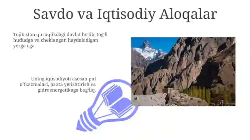 Tojikiston Respublikasiga umumiy iqtisodiy geografik tavsif 3