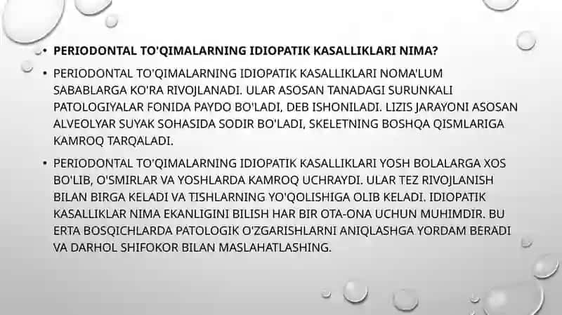 Paradontning idiopatik kasalliklari 3