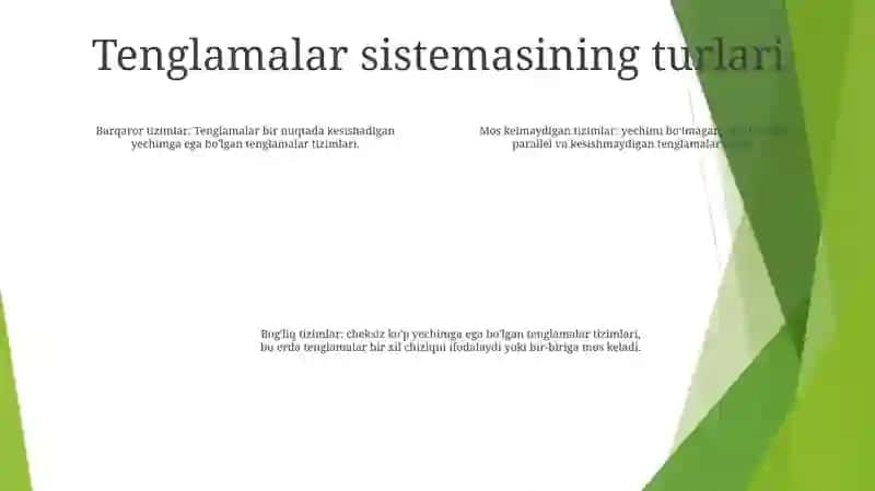 Tenglamalar Sistemasi 3