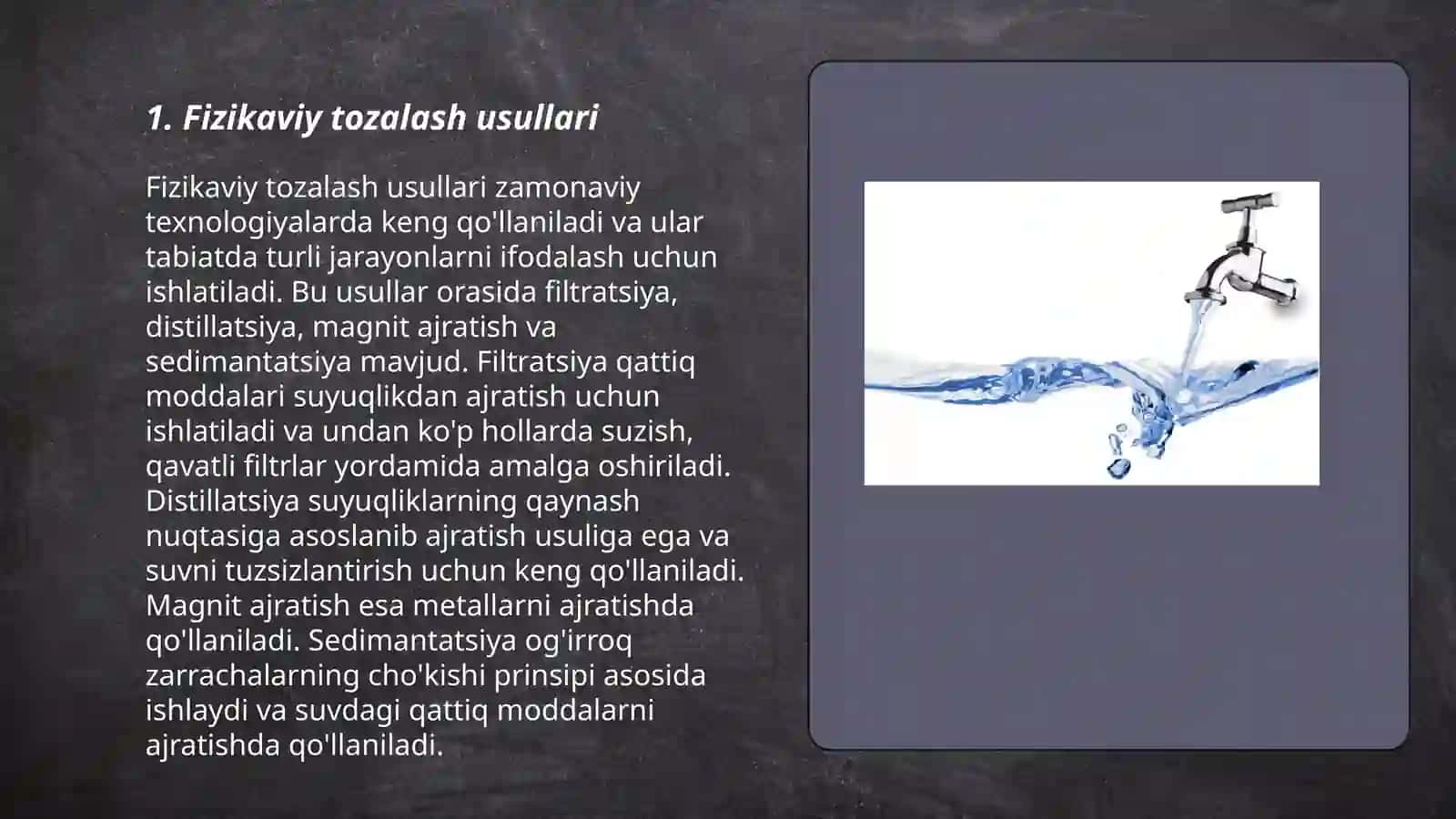 Fizikaviy tozalash usullari 3