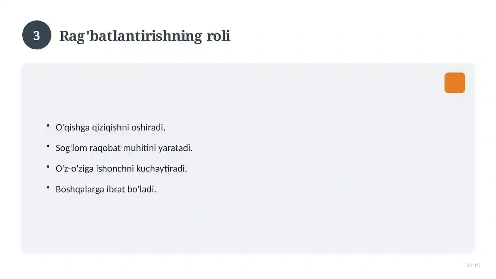Faxriy yorliq maktab o'quvchilari uchun 3