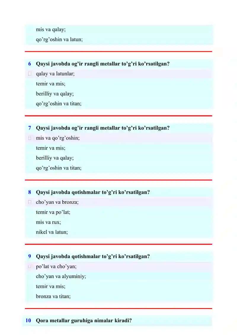 KONSTRUKSION MATERIALLAR TEXNOLOGIYASI FANIDAN 100TA TEST SAVOLLARI TO‘PLAMI 3