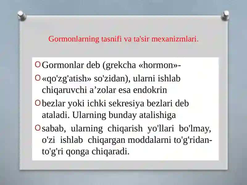 Endokrin tizim fiziologiyasi: umumiy tamoyillar 3
