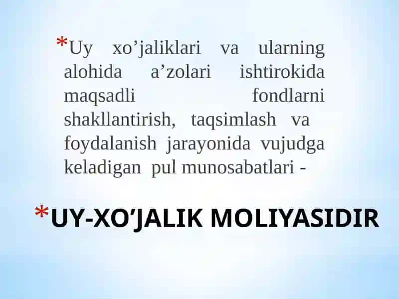 Uy хo`jaligi Moliyasi 3