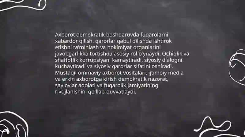 Axborotning jamiyatdagi o'rni va ahamiyati 3