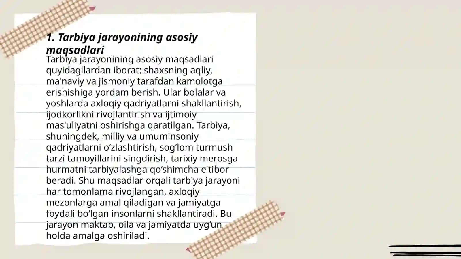 Tarbiya jarayonining mohiyati va mazmuni 3