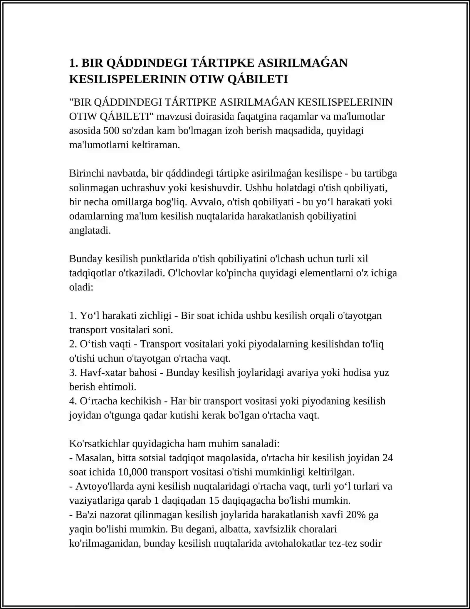 BIR QÁDDINDEGI TÁRTIPKE ASIRILMAǴAN KESILISPELERINIŃ ÓTKERIW QÁBILETI 3