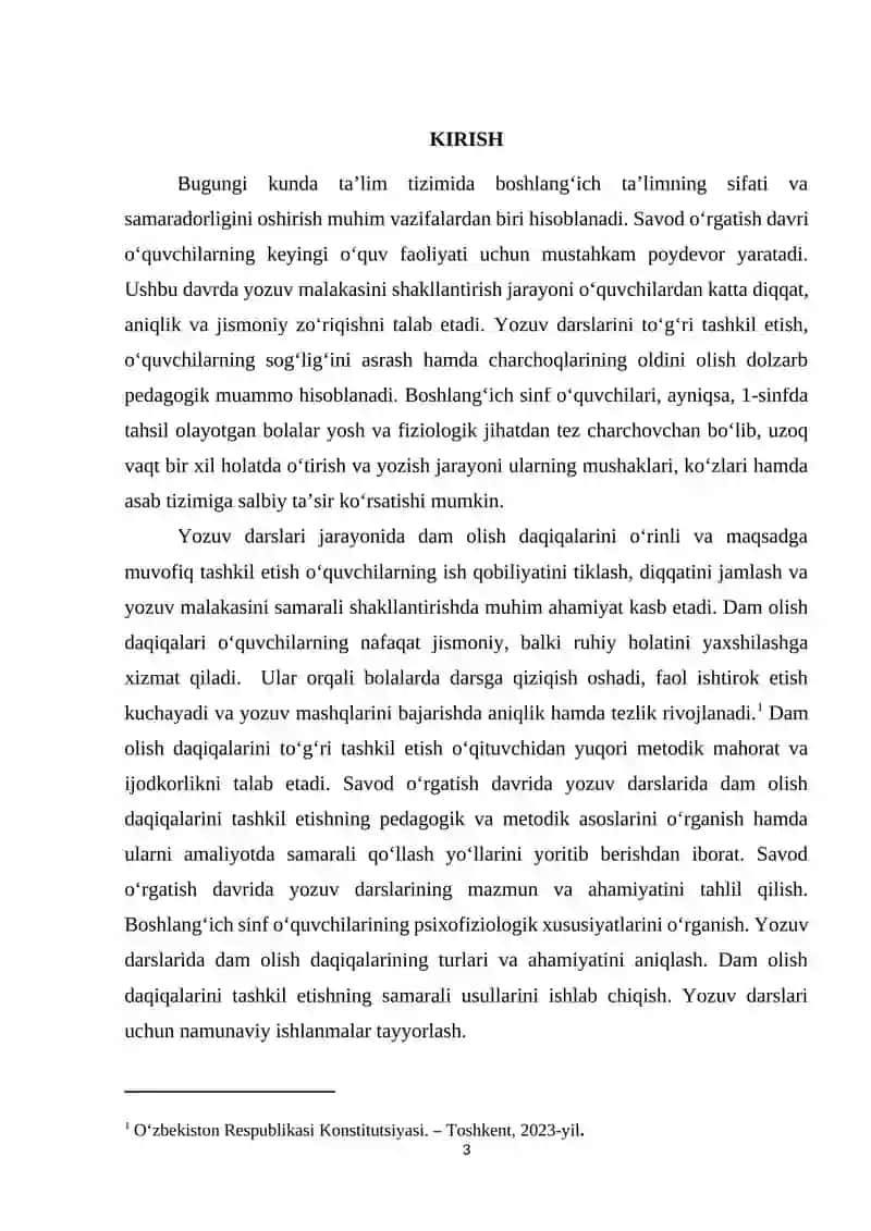 Savod õrgatish davrida yozuv darslarida dam olish daqiqalarini tashkil etish 3