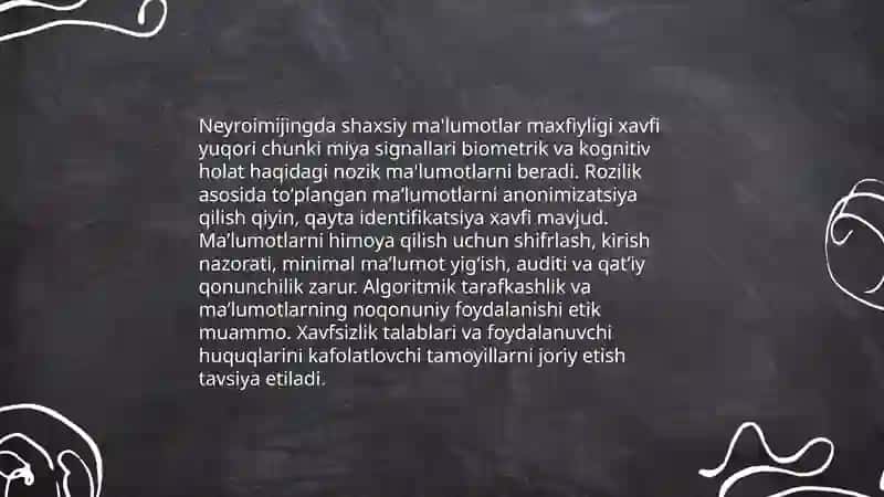 Neyroimijing texnologiyalarini ishlab chiqish va ulardan foydalanishda yuzaga keladigan axloqiy muammolar 3