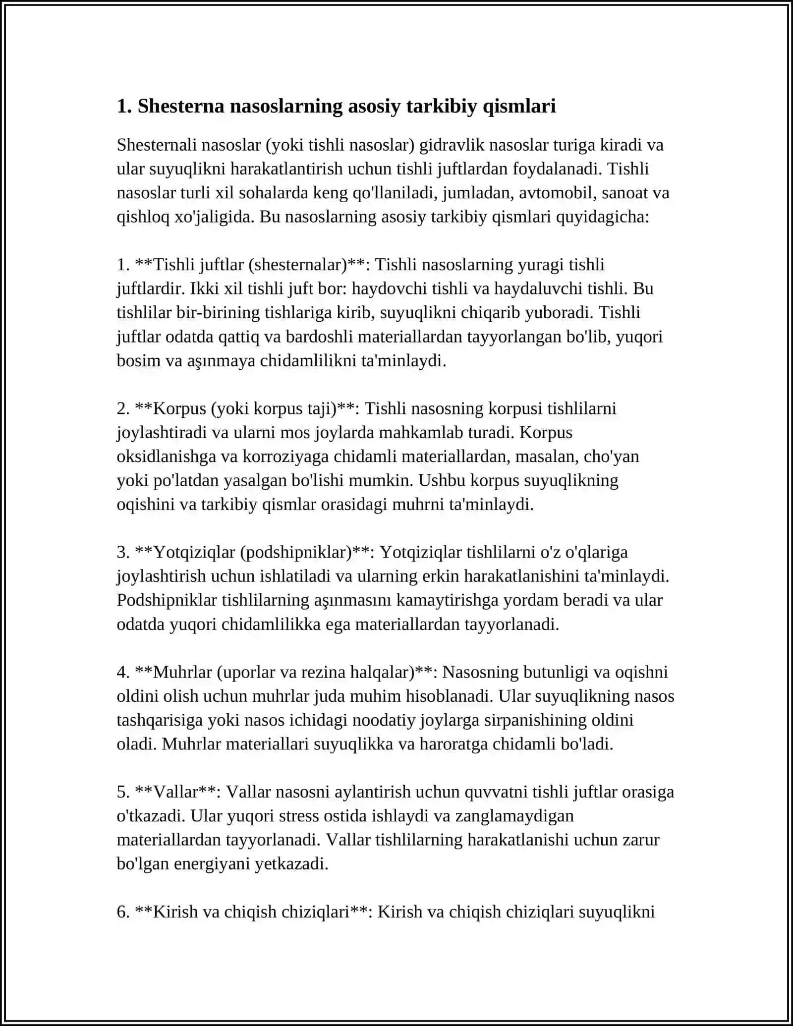 SHESTERNA NASOSLAR TUZILISHI VA ISHLASH PRINSPLARI 3