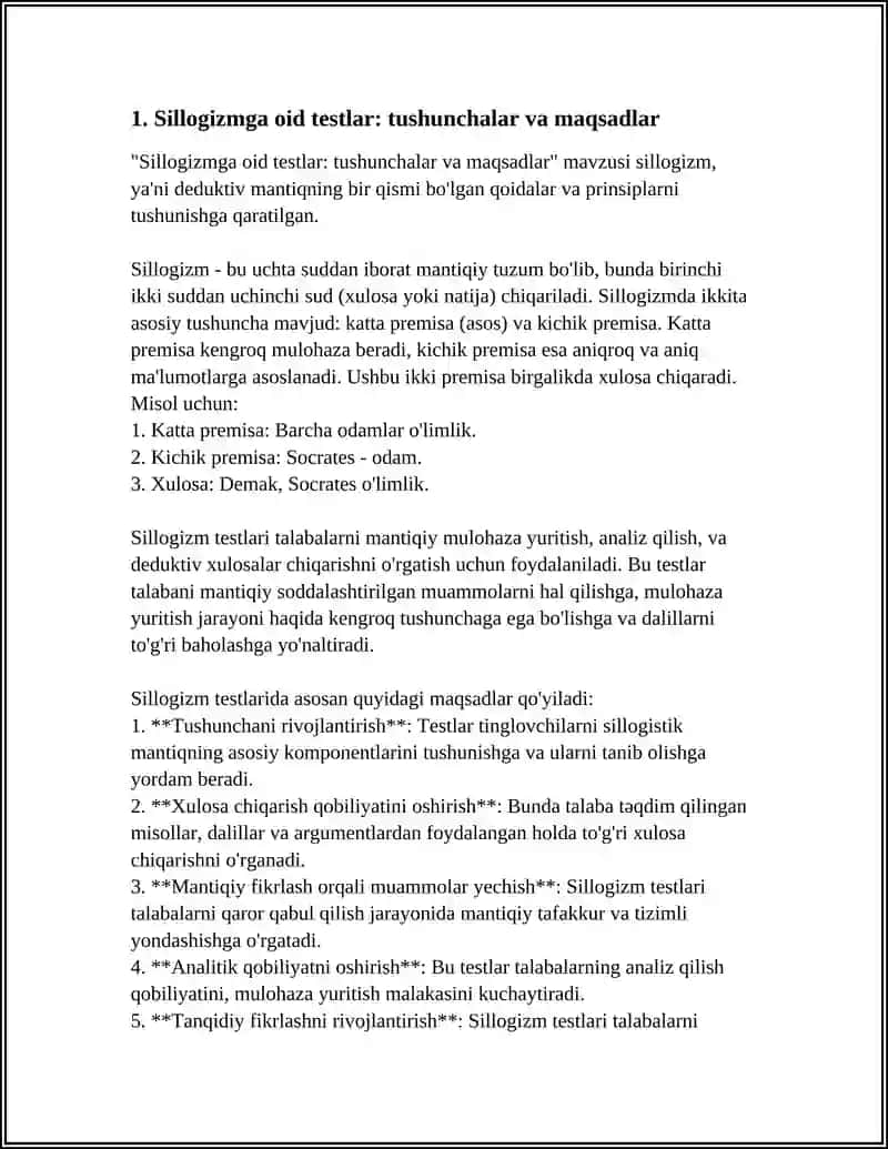 SILLOGIZMGA OID TEST 3