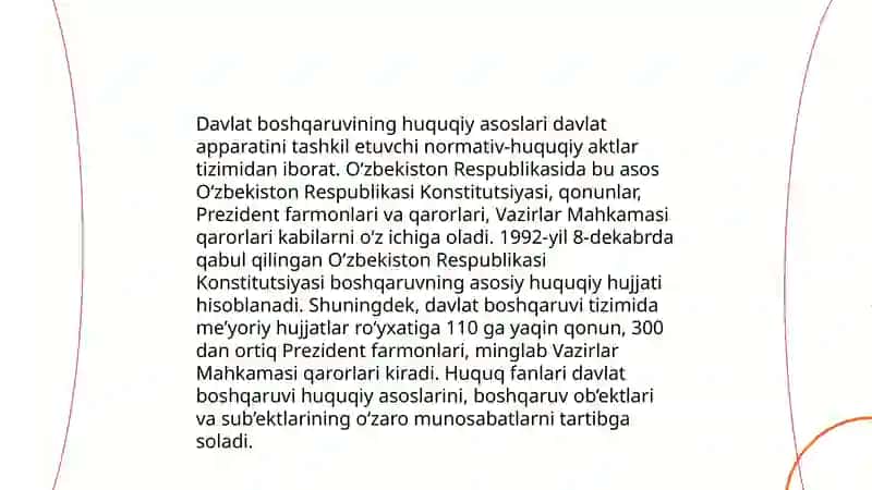 Davlat boshqaruvi sohalarini maʼmuriy-huquqiy tartibga solish 3