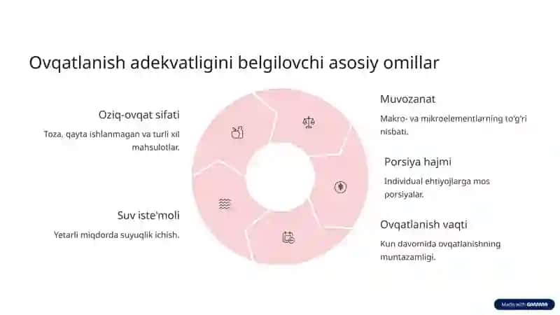 Shaxsiy Ovqatlanish Adekvatligini O'rganish va Baholash 3